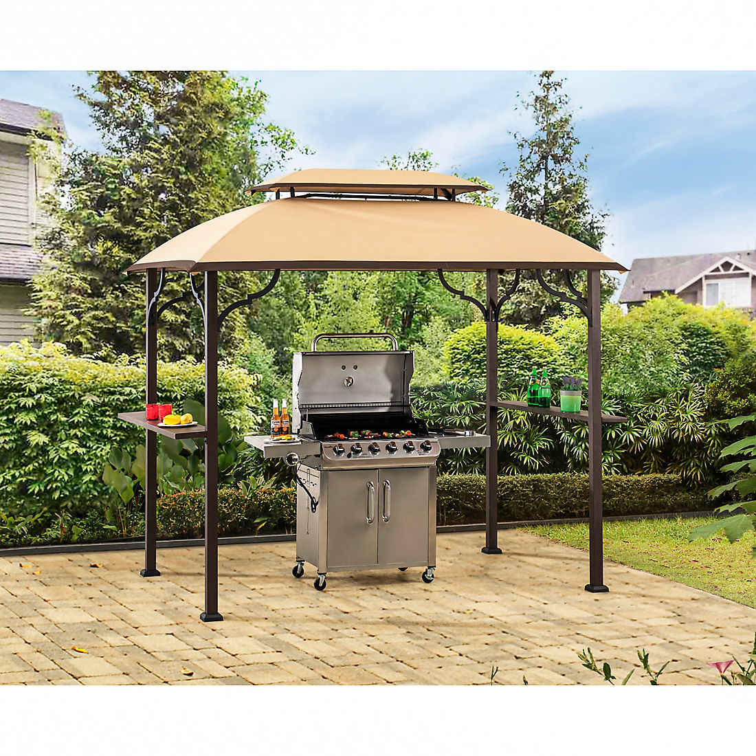 Patio Gazebo Canopy 10x 10 Outdoor Cook Sun Shade Tent BBQ Grill Station Shelter for sale online 