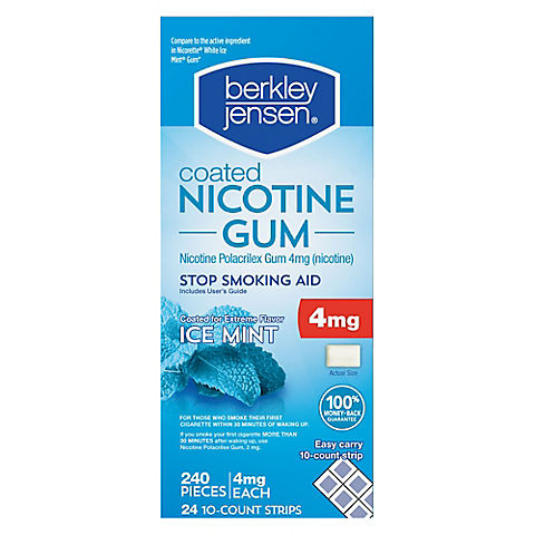 Berkley Jensen Coated Nicotine Polacrilex Gum, 240 ct.