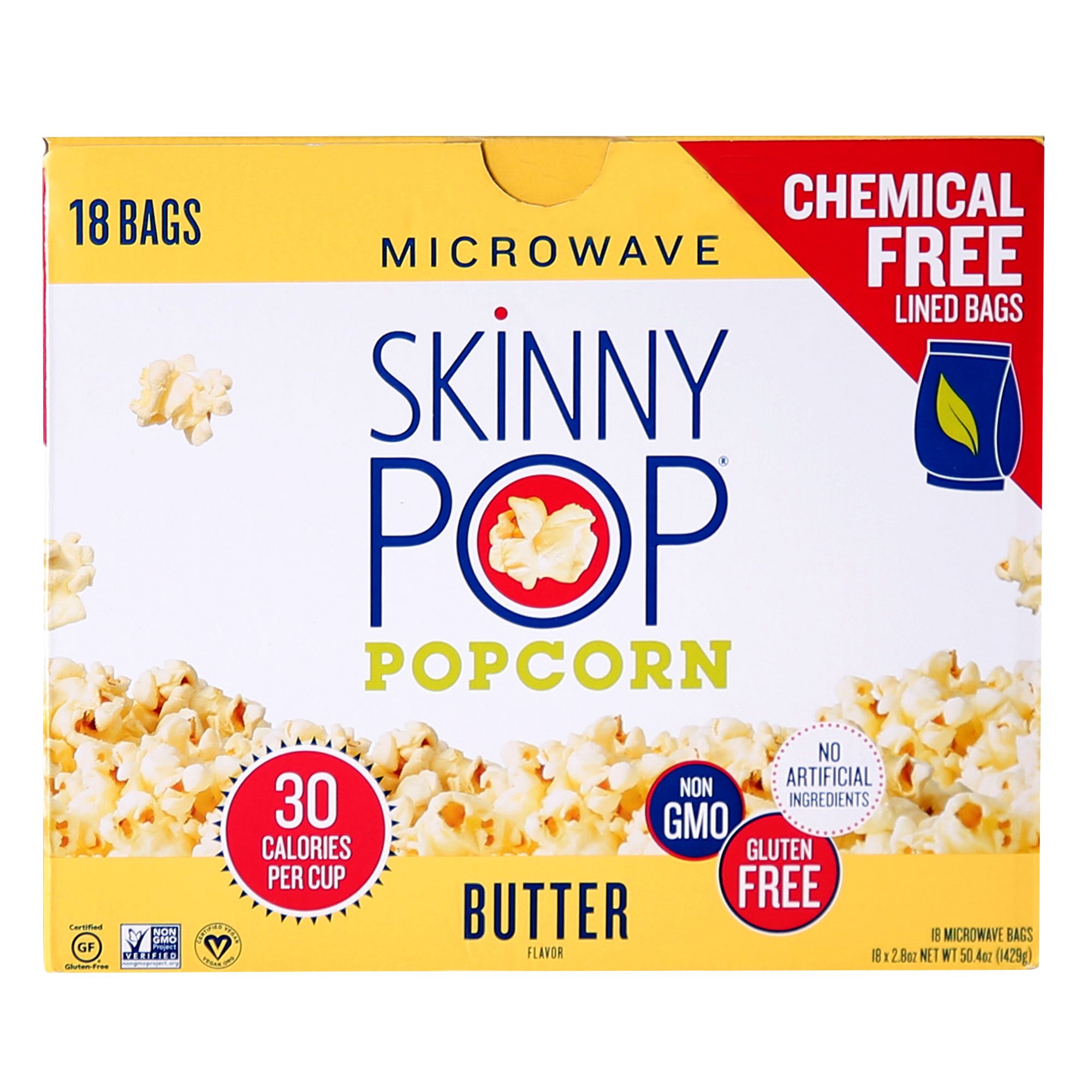 Skinny Pop Sea Salt Popcorn, 2.8 oz, 6 count