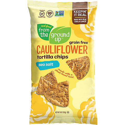 Real Food From the Ground Up Cauliflower Sea Salt Tortilla Chips, 10 oz.