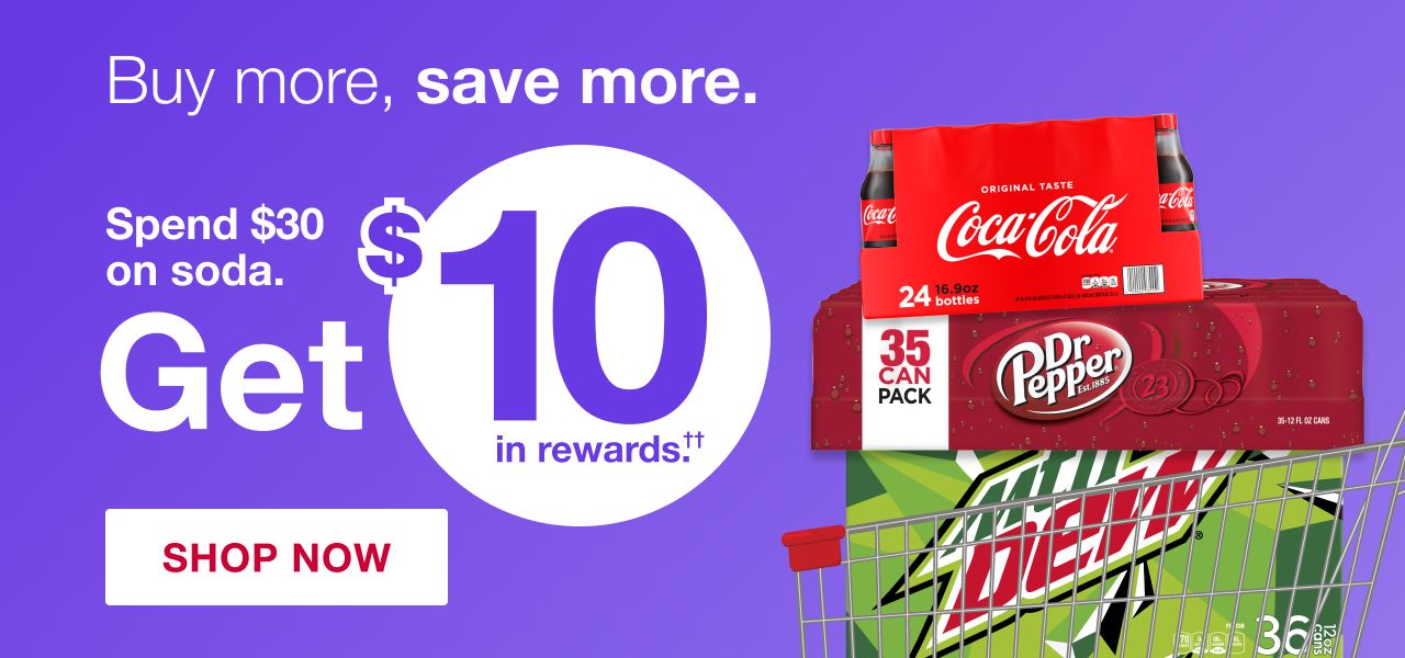 Spend $30 on soda, get $10 in rewards.††