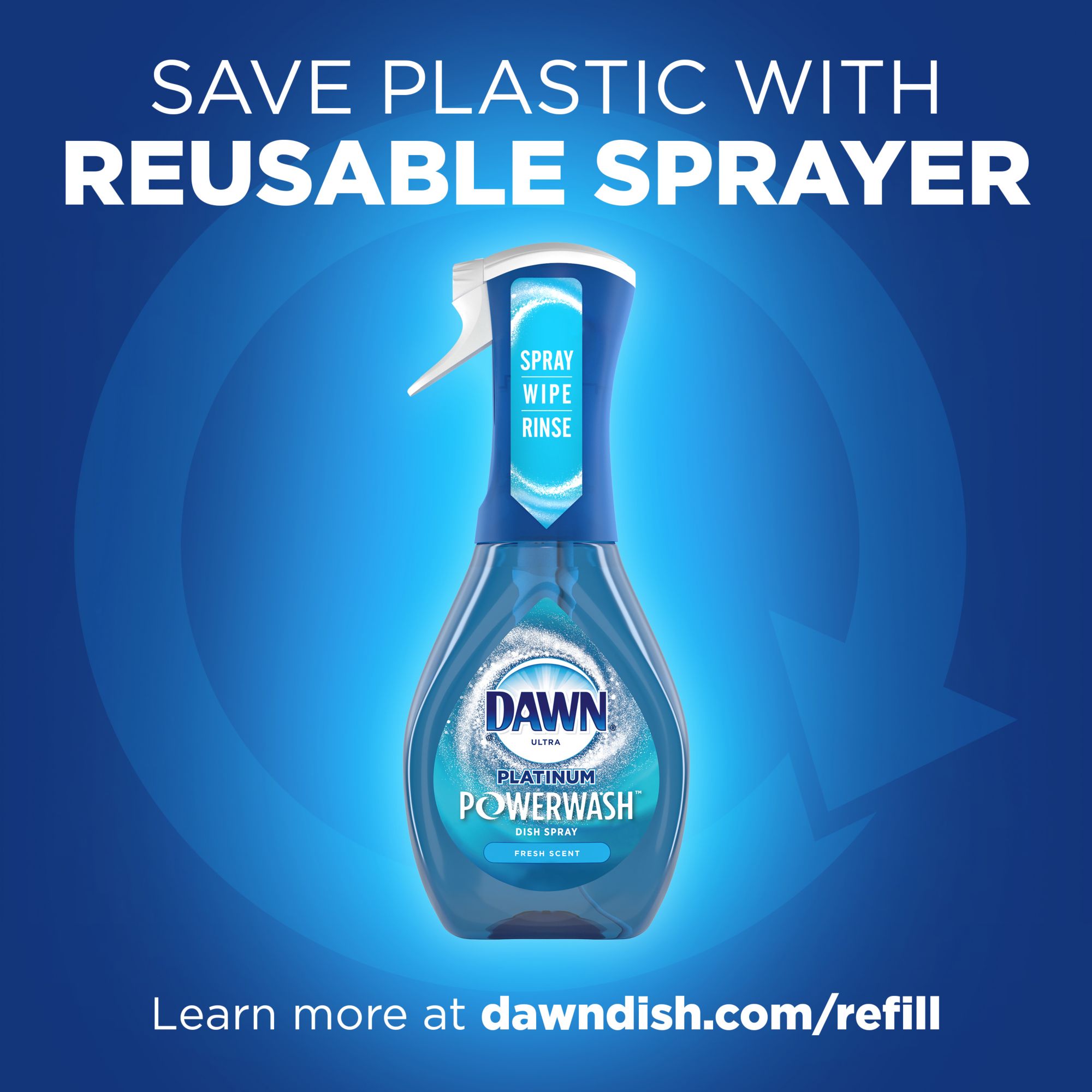 Dawn Platinum Powerwash Dishwashing Spray Fresh Scent 16 Oz Bottle