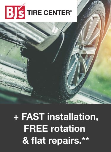 BJ's Tire Center. + Fast Installation, Free Rotation and Tire repairs.**