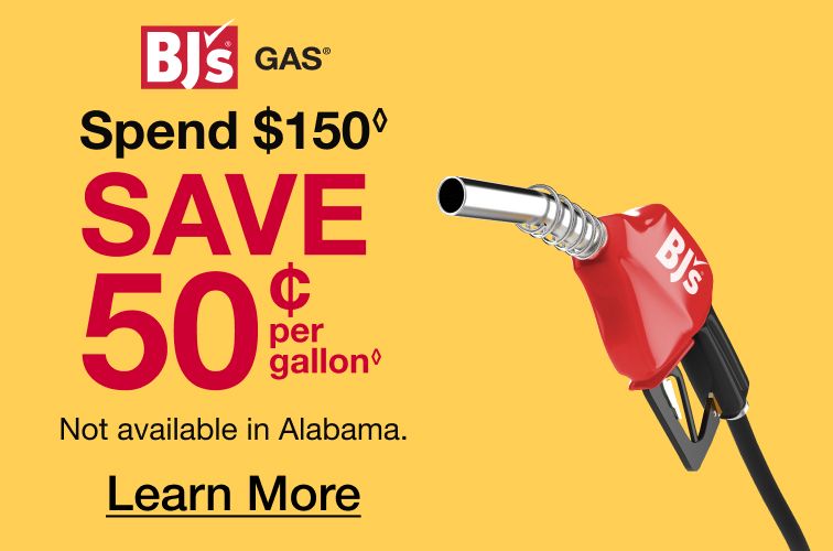 BJs Gas. Save 50 cents per gallon on your same-day fill-up when you first spend $150 in-club or with curbside pickup. Click to learn more