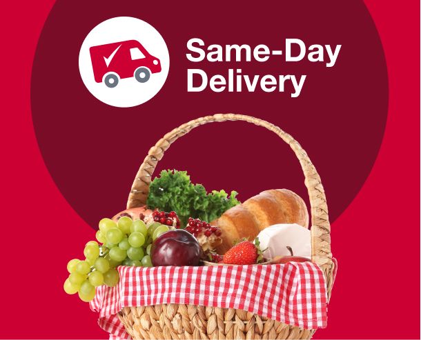 Same-Day Delivery, basket of groceries