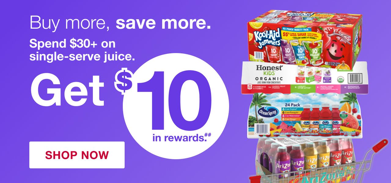 Spend $30+ on single-serve juice, get $10 in rewards.##