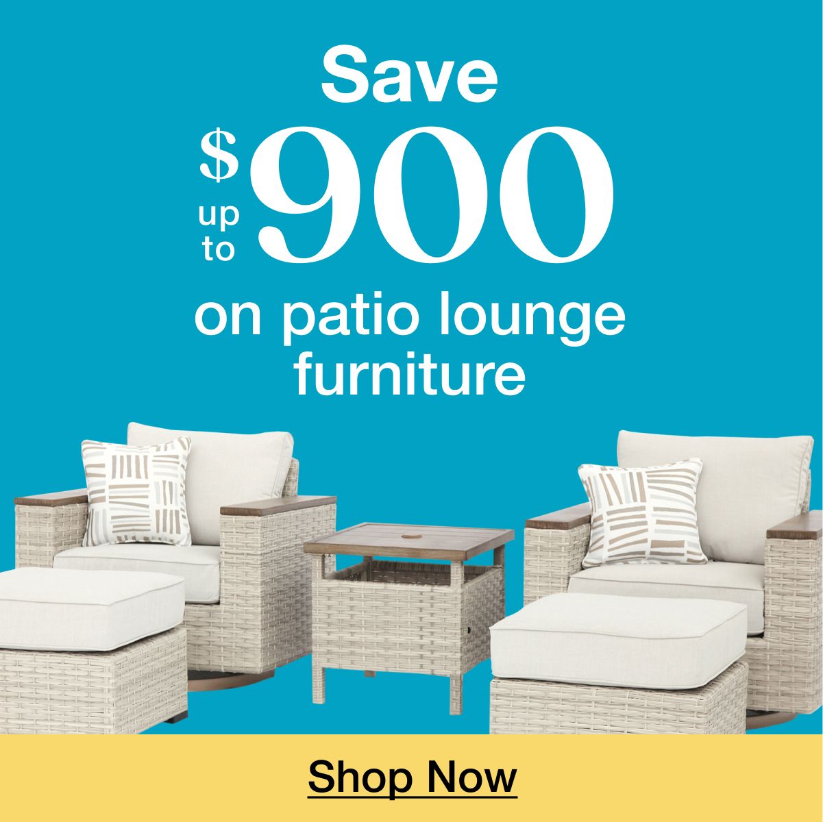 Save up to $900 on Patio Lounge Furniture. Click to shop now