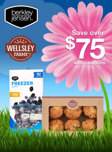 Save over $75 with coupons on Wellsley Farms & Berkley Jensen.