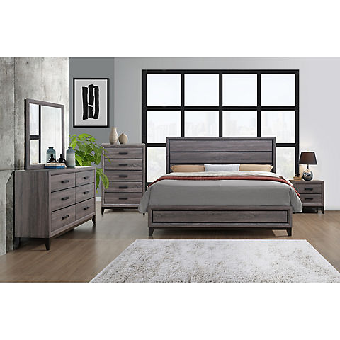 Kate 5-Pc. Queen Bedroom Set with White Glove Delivery - Beechwood Gray