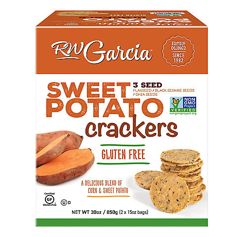 RW Garcia 3 Seed Sweet Potato Crackers, 30 oz.