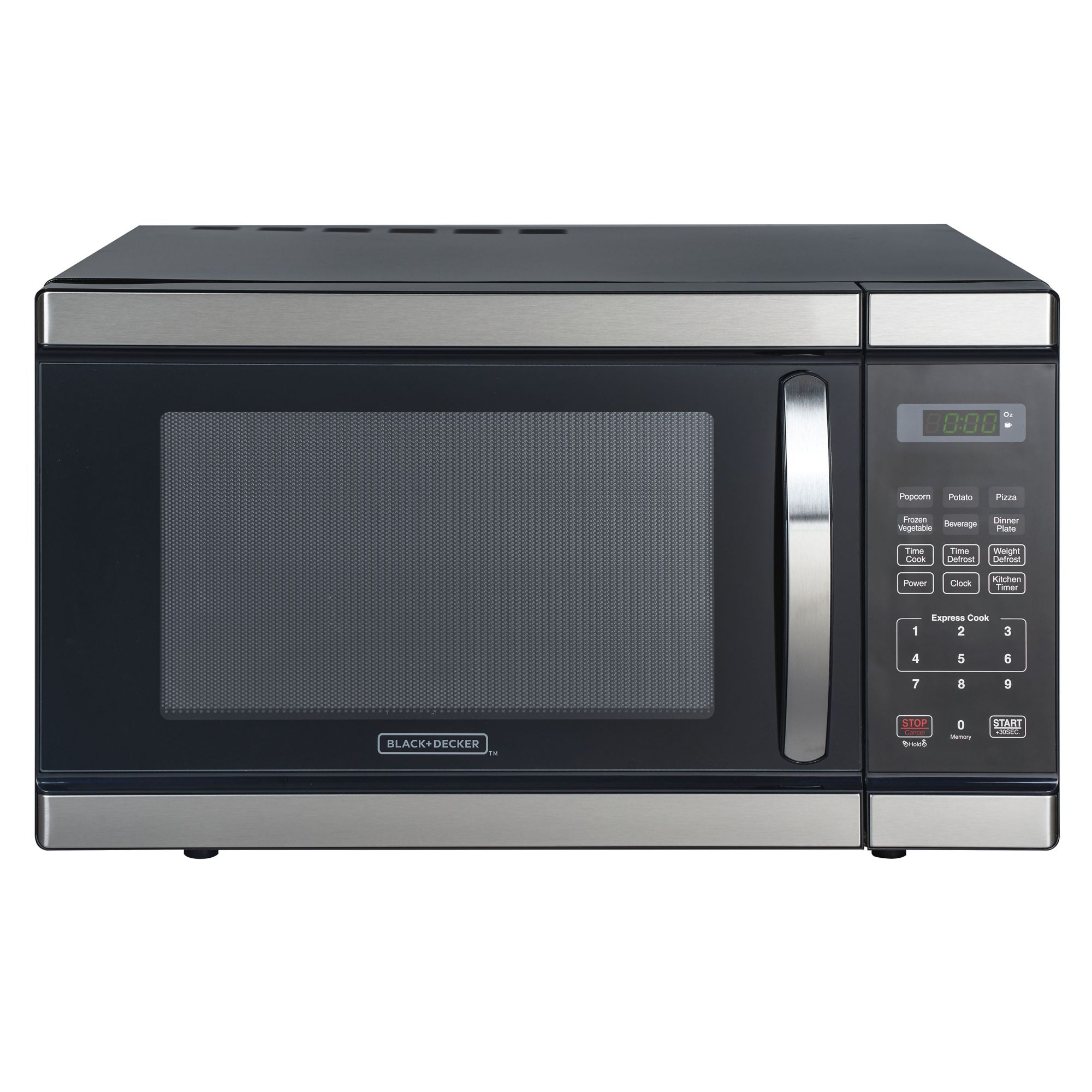 Black+decker 1.1 cu. ft. 1000 watt microwave oven, stainless steel, ma