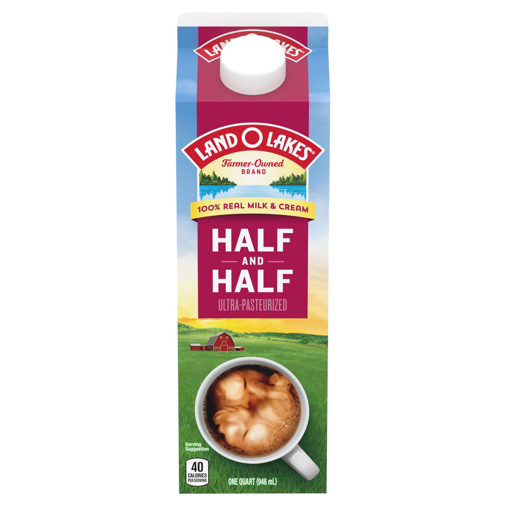 High Meadow Organic Half & Half, 32 fl oz, 2 ct