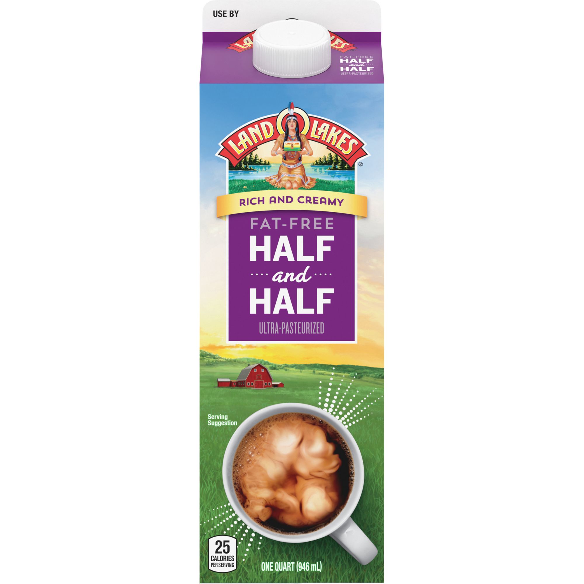 Great Value Fat Free Half and Half, 32 fl oz