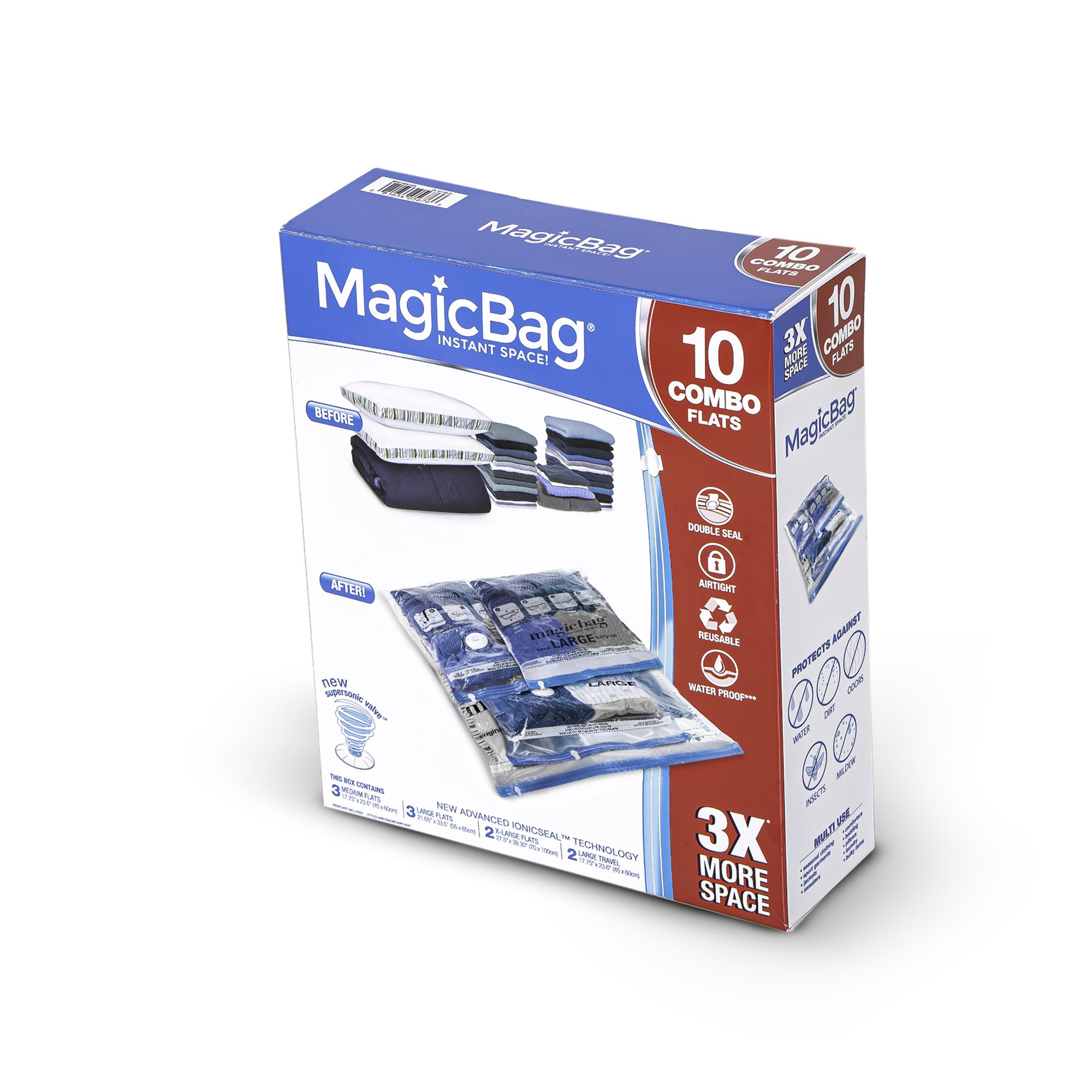 MagicBag 6 Pack XL Flats Instant Space Vacuum Compression Seal