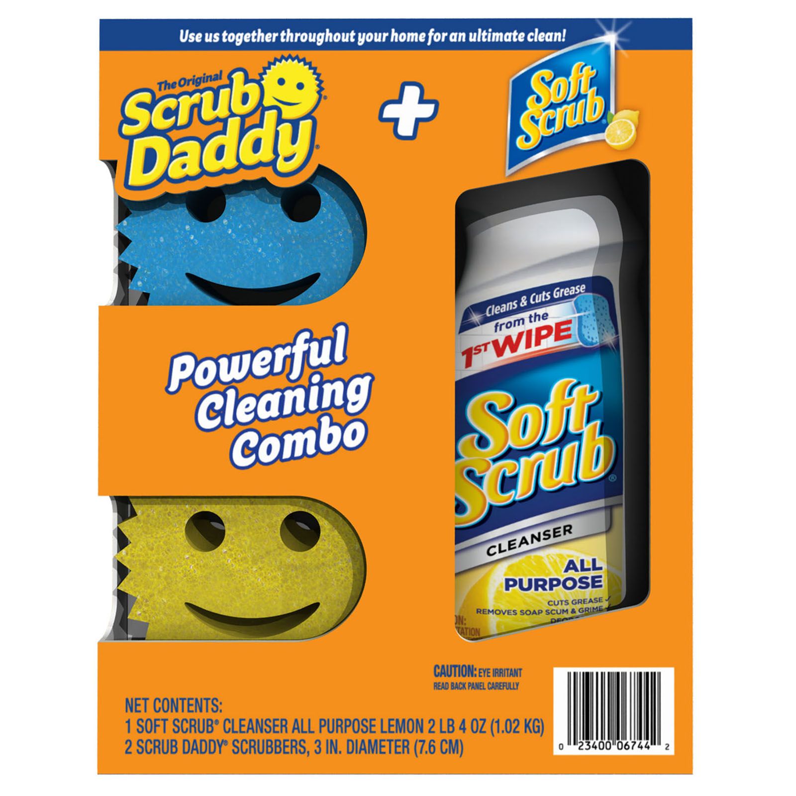 Soft Scrub Lemon All Purpose Surface Cleanser with 2 Scrub Daddys