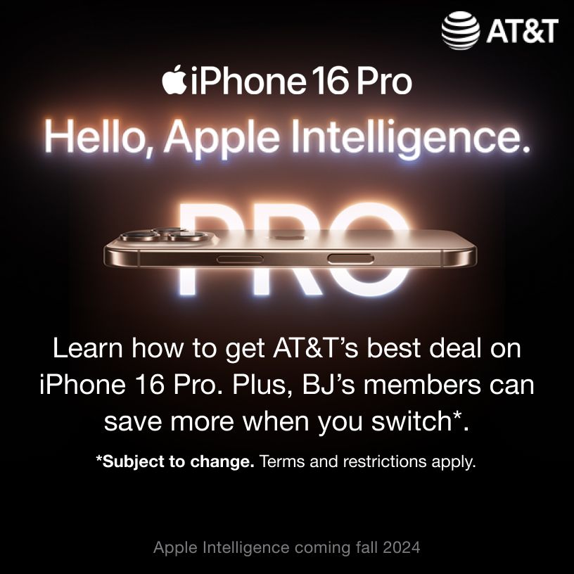 Learn how to get AT&Ts best deal on iPhone 16 Pro. Plus, BJ's members can save more when you switch