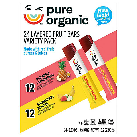 Pure Organic Layered Fruit Bars Variety Pack, 24 pk.