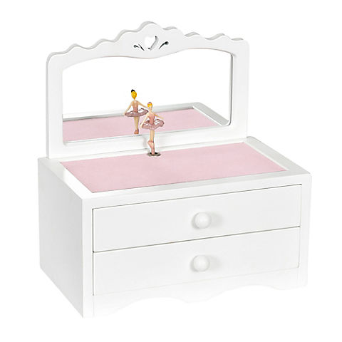 Mele and Co. Kelby Girl's Wooden Musical Ballerina Jewelry Box - White Finish