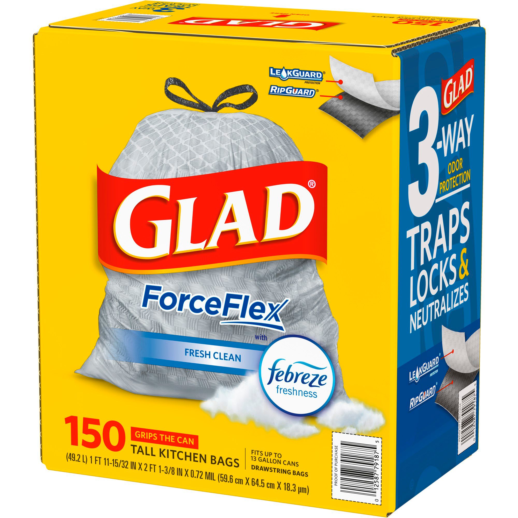  Glad Trash Bags, Guaranteed Strong Large Drawstring Trash Bags,  30 Gallon, 70 Count : Glad: Health & Household