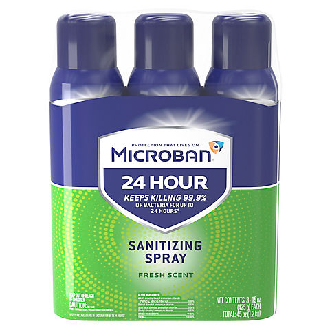 Microban 24 Hour Disinfectant Sanitizing Spray, 3 ct.