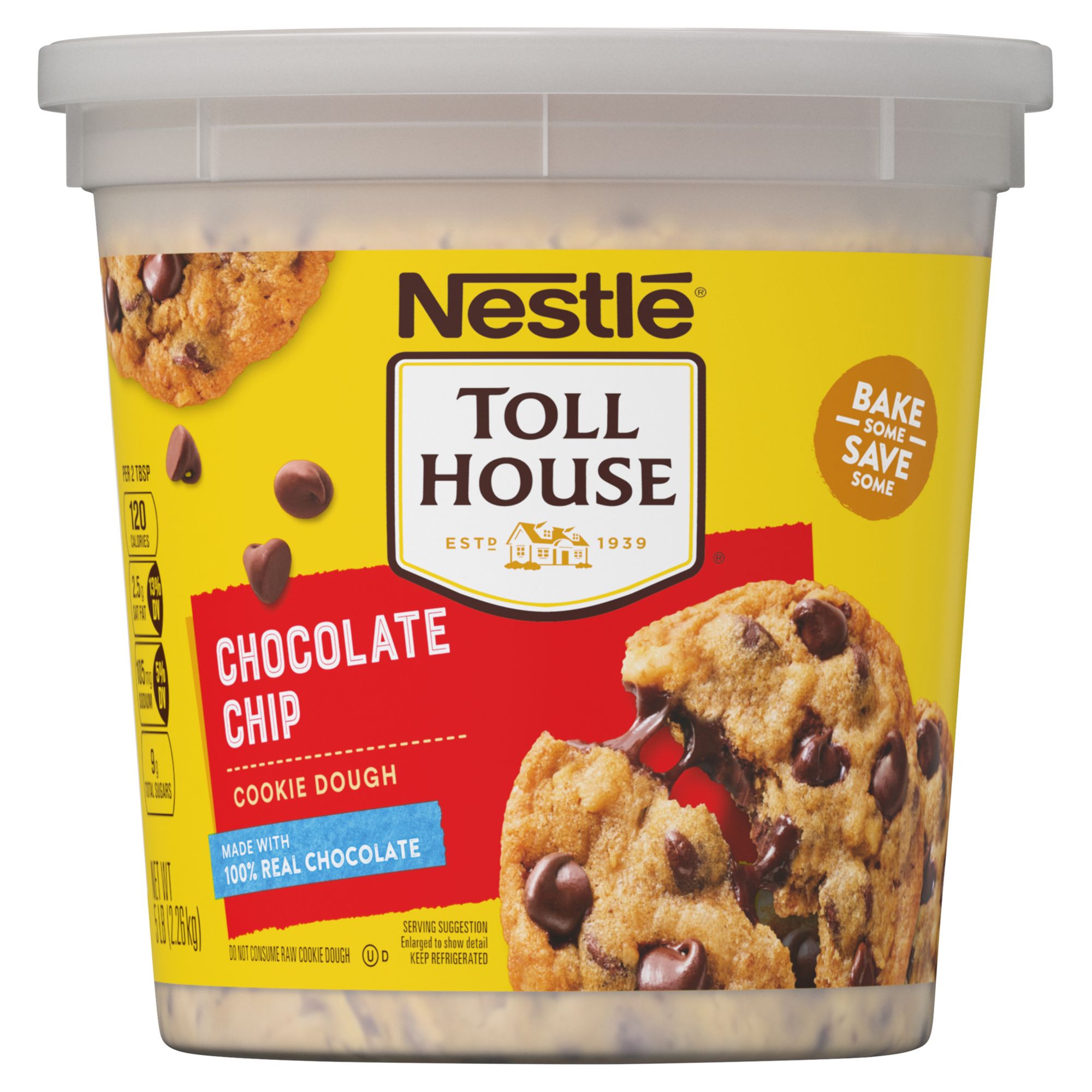 Nestle Tollhouse Chocolate Chip Cookie Dough Tub, 80 oz. - BJs WholeSale  Club