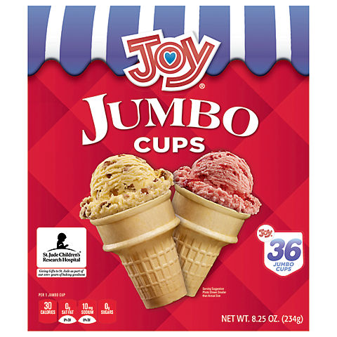 Joy Cone Jumbo Cups Ice Cream Cones, 36 ct.