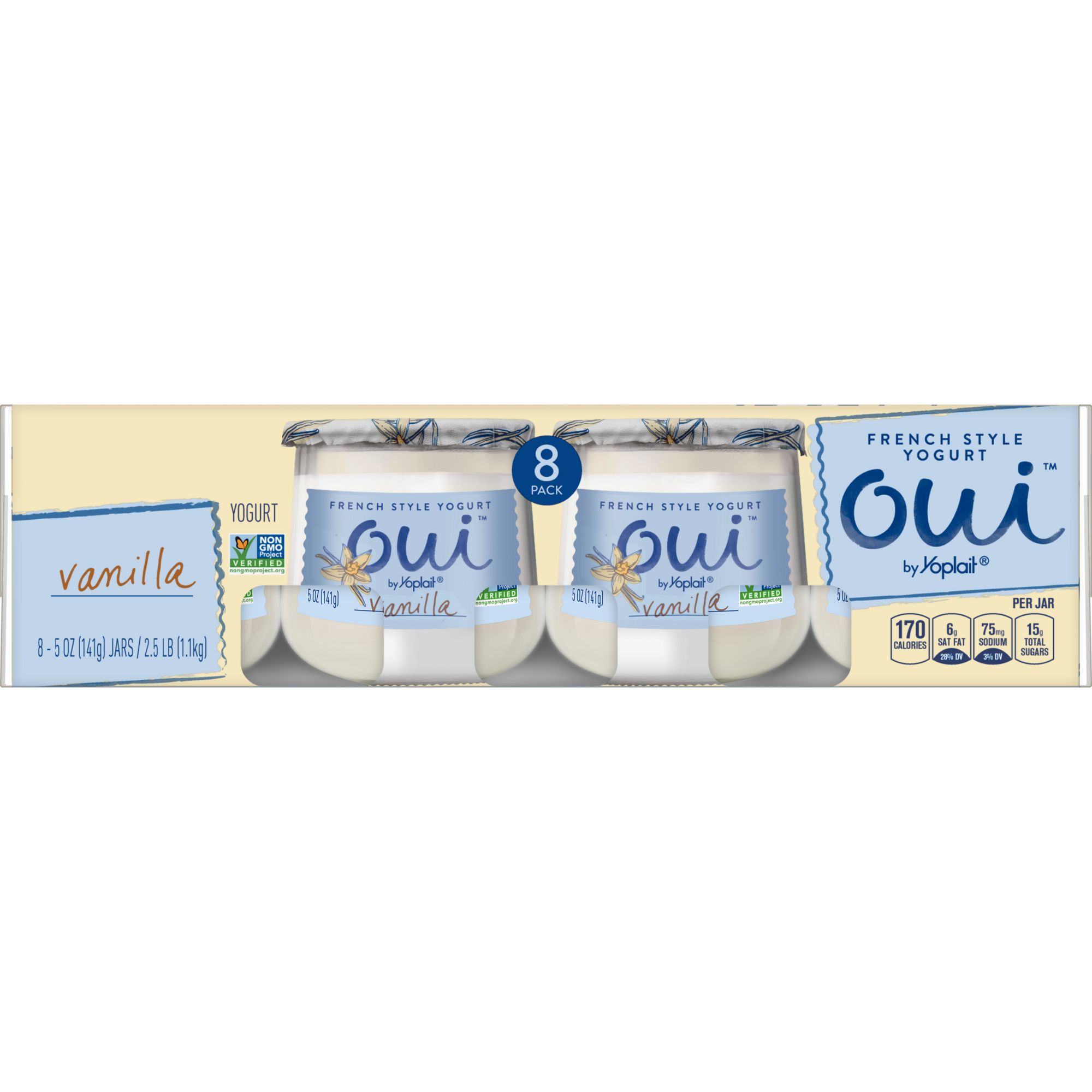 Oui by Yoplait Peach Whole Milk French Style Yogurt Jar, 5 oz