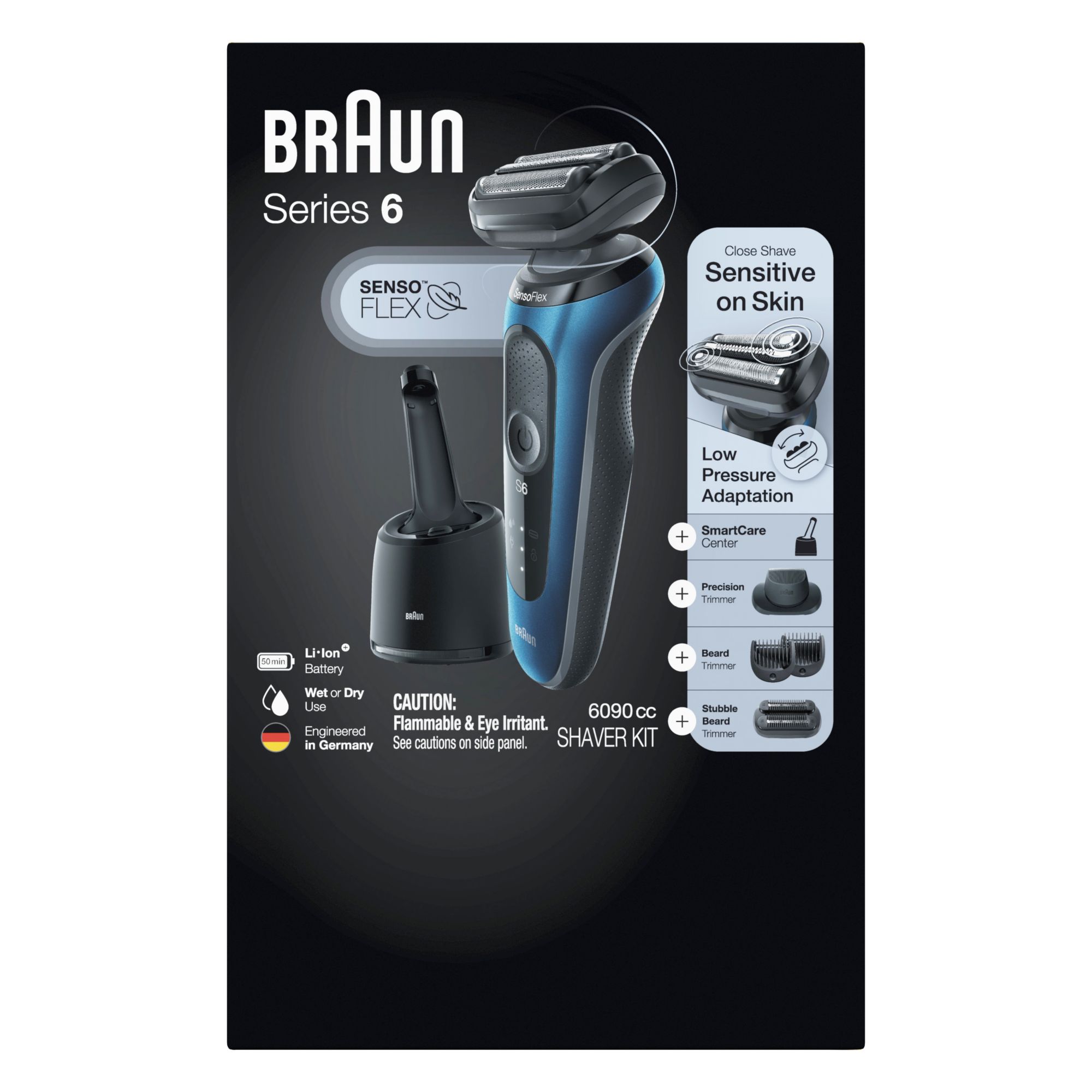 braun series 6 6090cc electric razor for men with smartcare center beard and stubbletrimmer