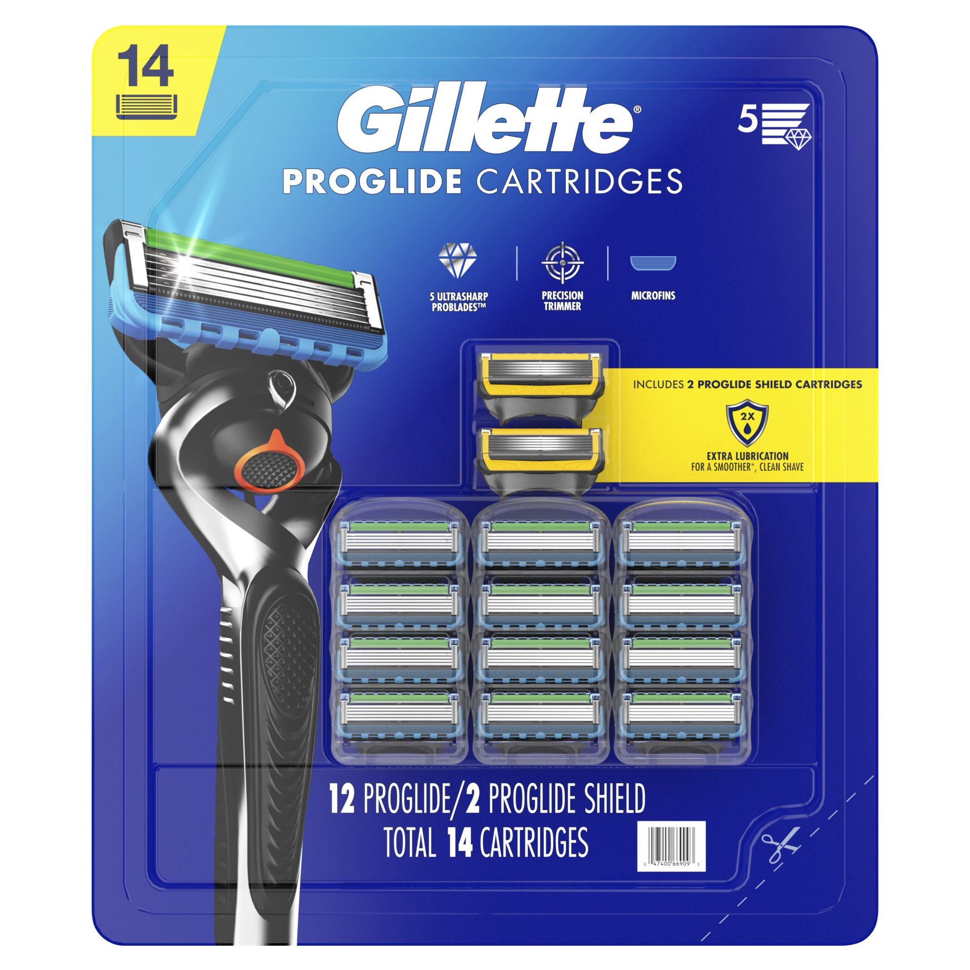  Gillette ProGlide Razor for Men, Handle + 2 Blade Refills