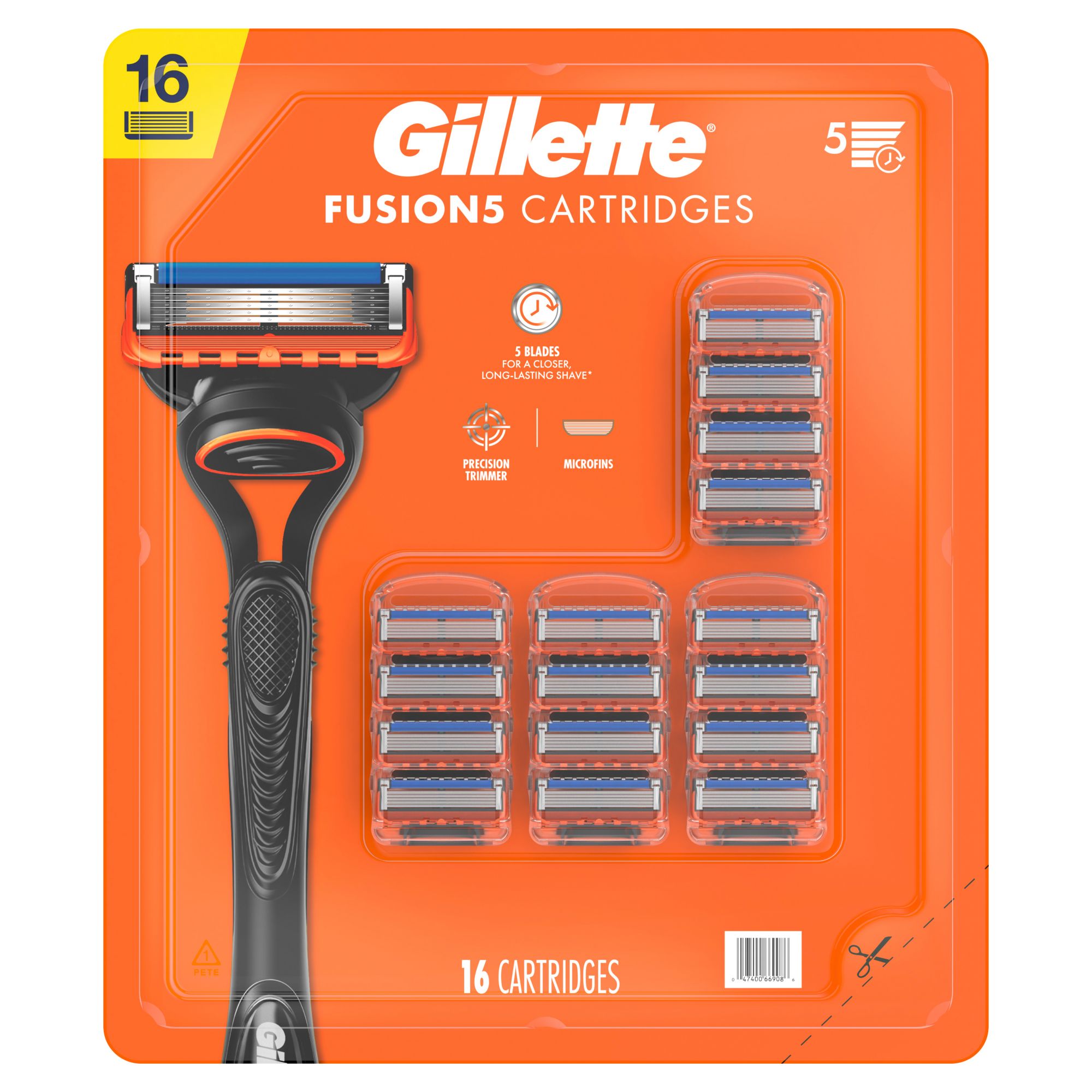Gillette Fusion5 Razor Refills for Men, 4 Razor Blade Refills