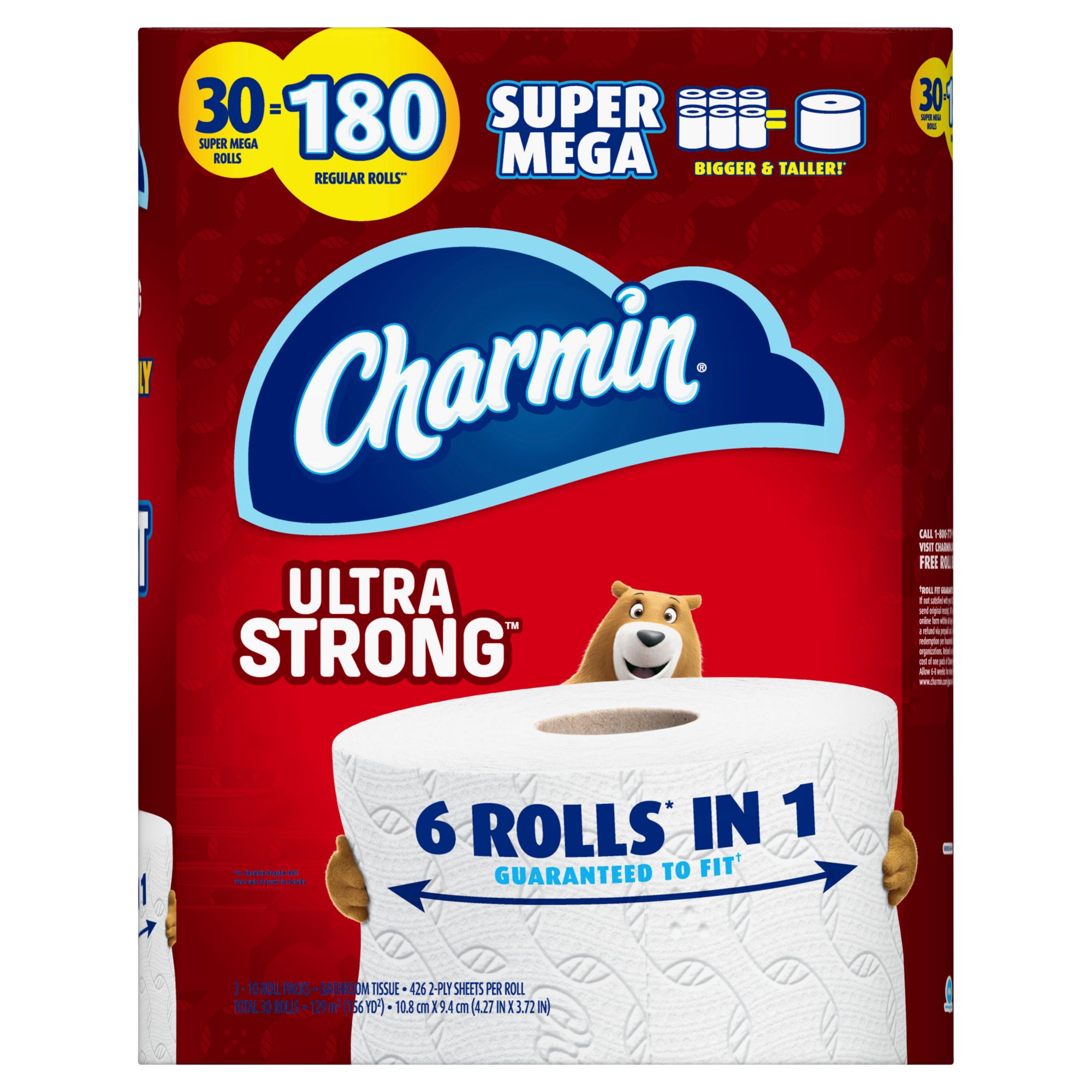 Charmin Ultra Strong Super Mega Roll Toilet Paper, 12 rolls - Foods Co.