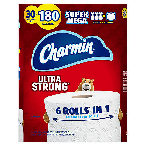 Charmin Ultra Strong Super Mega Roll Toilet Paper, 30 ct.