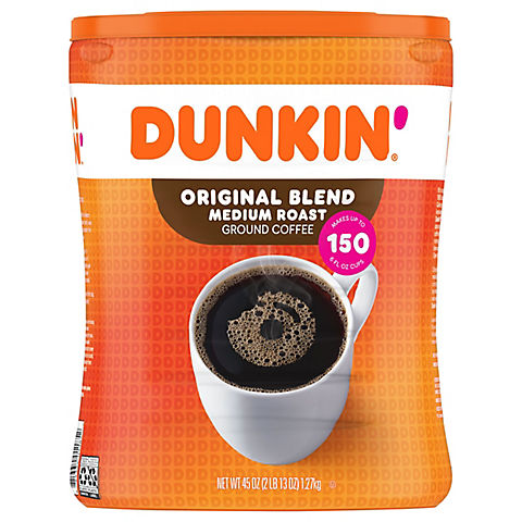 Dunkin' Donuts Original Blend Medium Roast Ground Coffee, 45 oz.