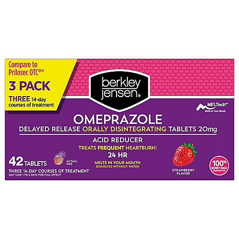 Berkley Jensen 20mg Omeprazole Orally Disintegrating Acid Reducer Tablets, 42 ct