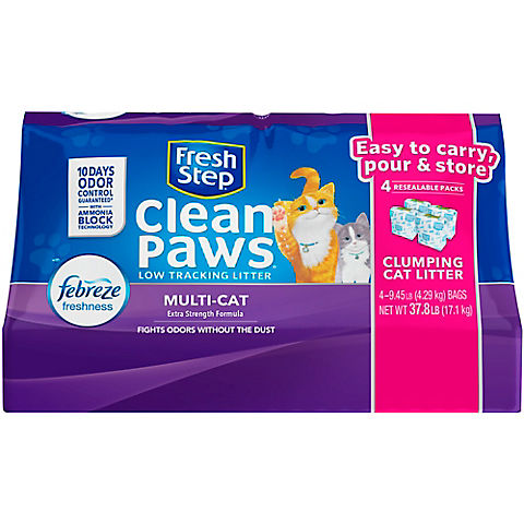 Fresh Step Clean Paws Multi-Cat Scented Clumping Litter, 37.8 lbs.