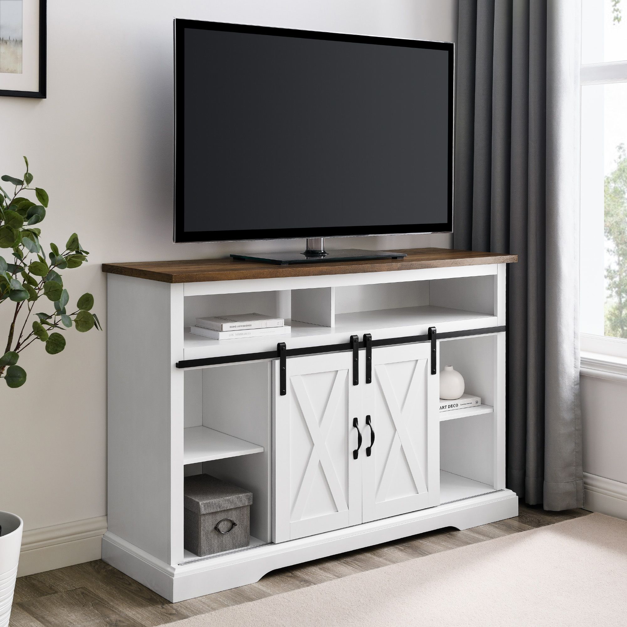Tv stand brown and white hotsell