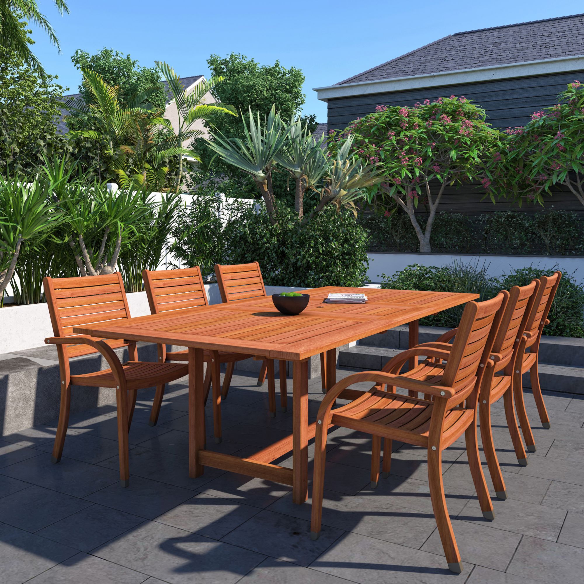 Extendable patio best sale table and chairs