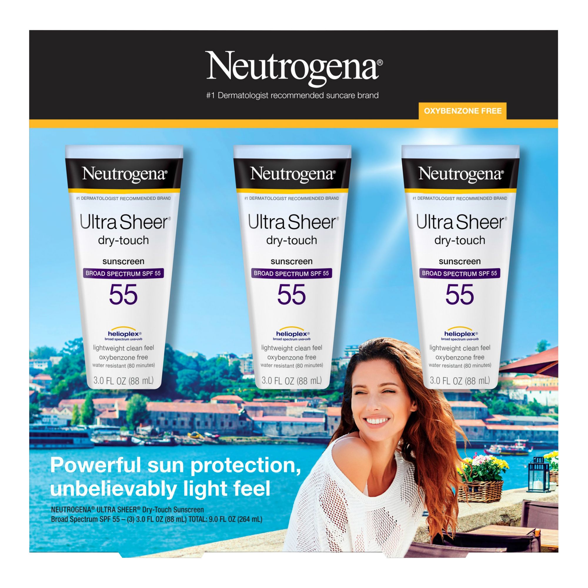 Neutrogena Ultra Sheer Dry-Touch Sunscreen Broad Spectrum SPF 55, 5 fl oz +  3 fl oz