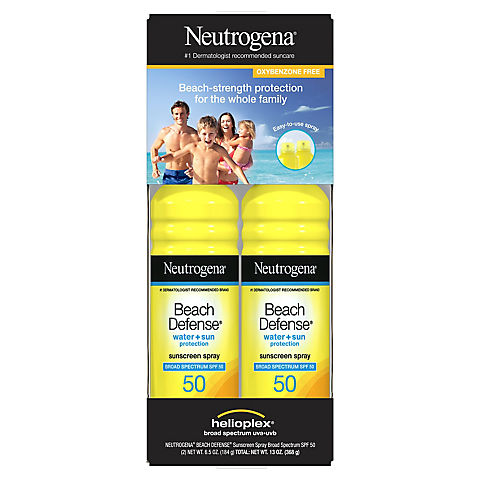 Neutrogena Beach Defense Water Sun Protection Sunscreen, 2 ct.