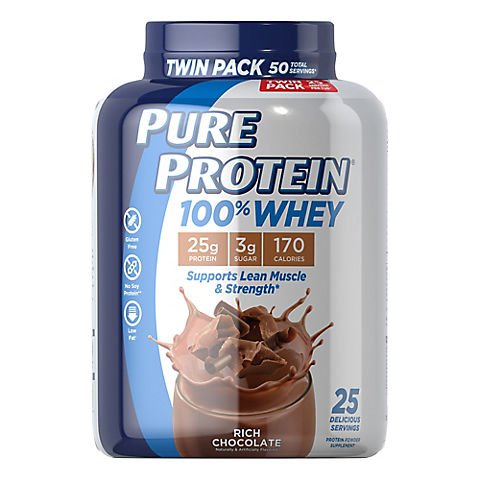 Pure Protein 100% Whey Rich Chocolate, 2 ct.
