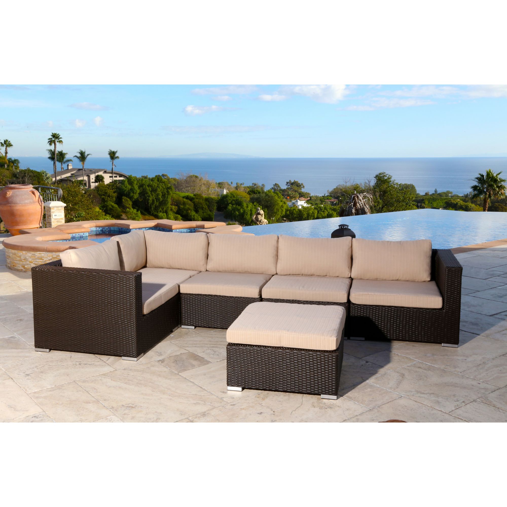 Crestwood resin discount wicker sectional sofa