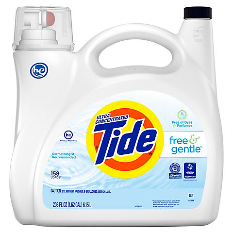 Tide Free and Gentle Liquid Laundry Detergent, 208 fl. Oz.