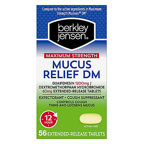 Berkley Jensen Maximum Strength Mucus Relief, 56 ct.