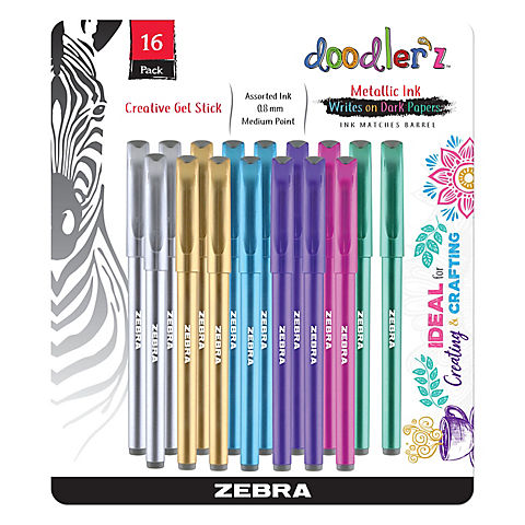 Zebra Doodlerz Metallic Gel Pens, 16 pk. - Assorted Colors