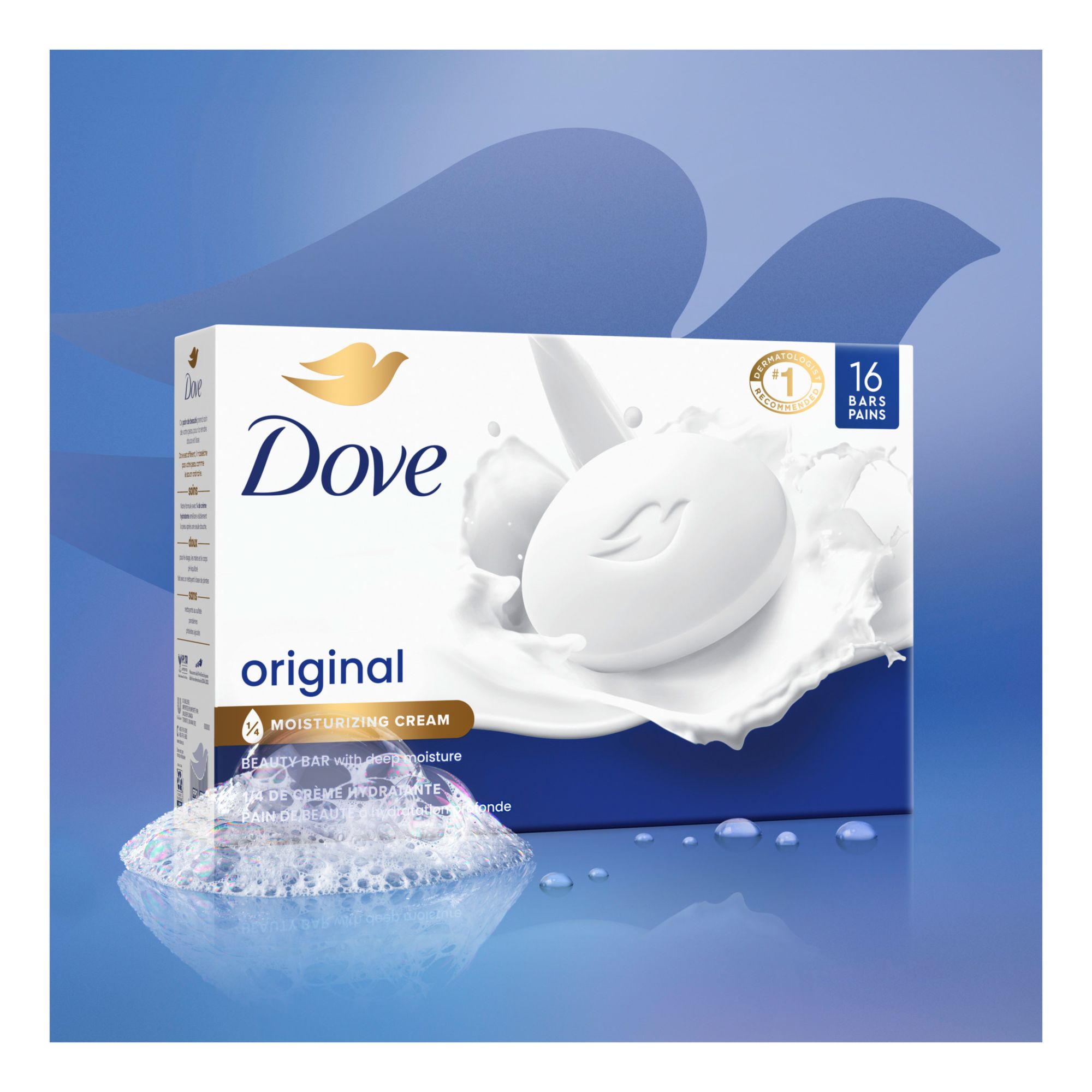 Dove Moisturizing Beauty Bar White, 16 ct