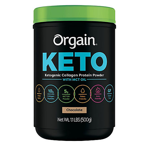 Orgain Chocolate Keto Collagen Protein Powder, 1.1 lbs.