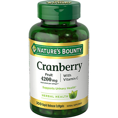 Nature's Bounty Cranberry Fruit 4200 mg, 300 ct.