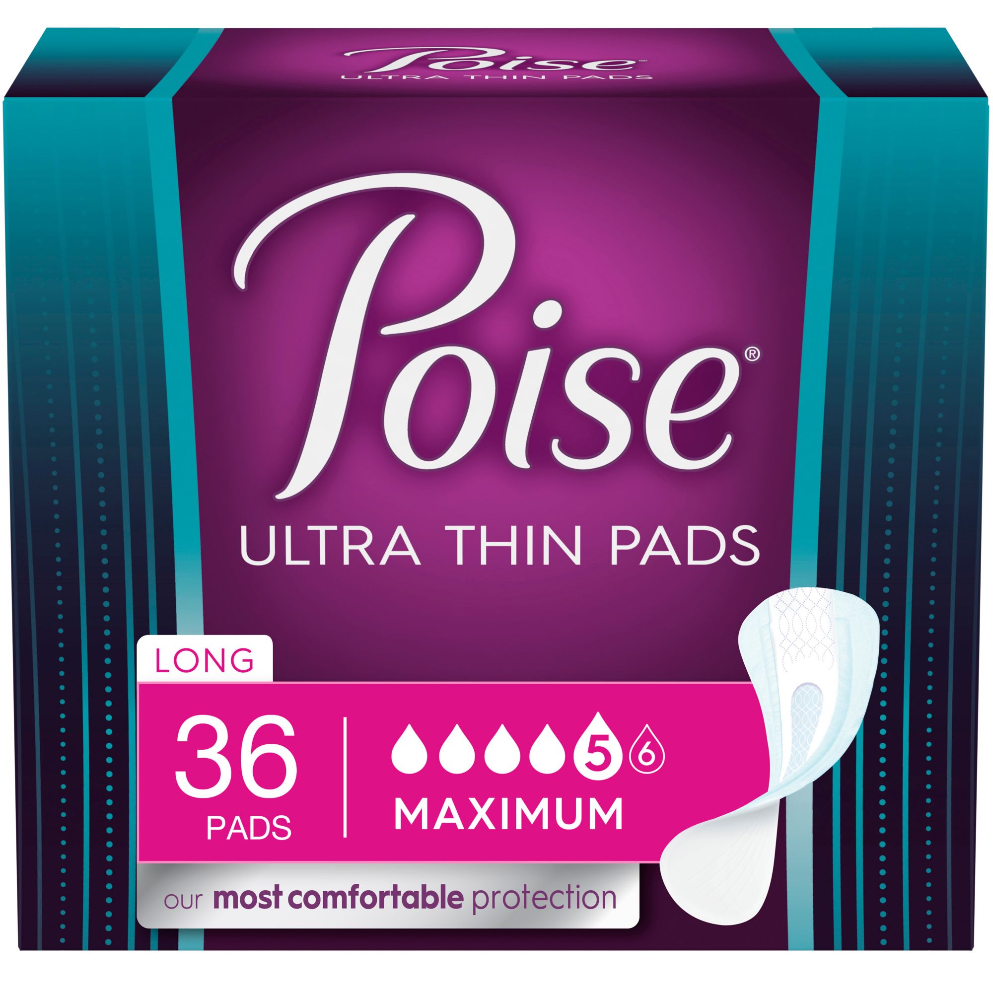 Poise Overnight Incontinence Pads for Women Ultimate Absorbency