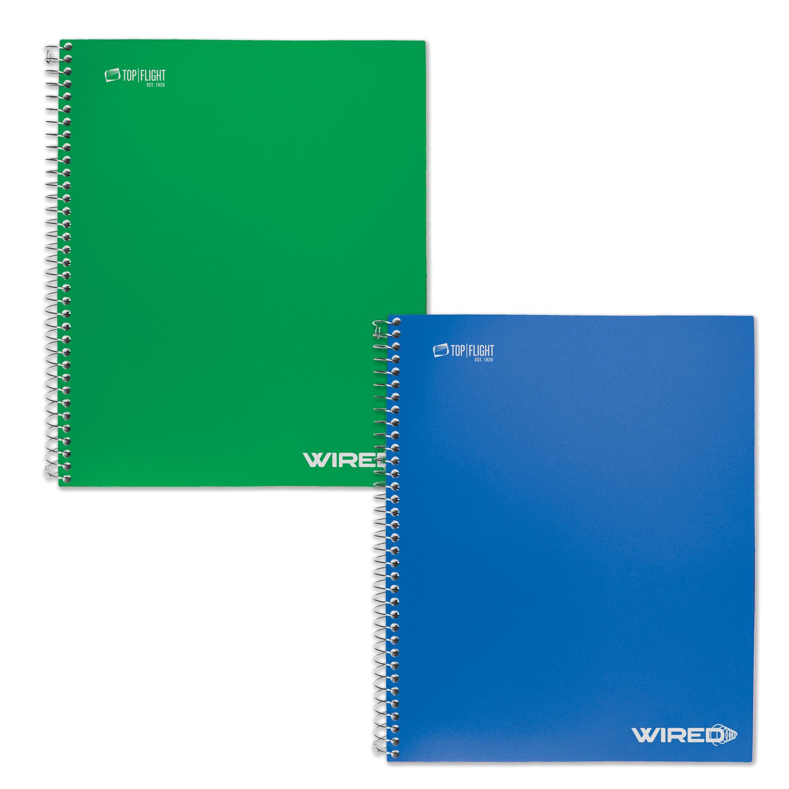 Top Flight Wired Ruled Five-Subject College Notebook, 2 pk.