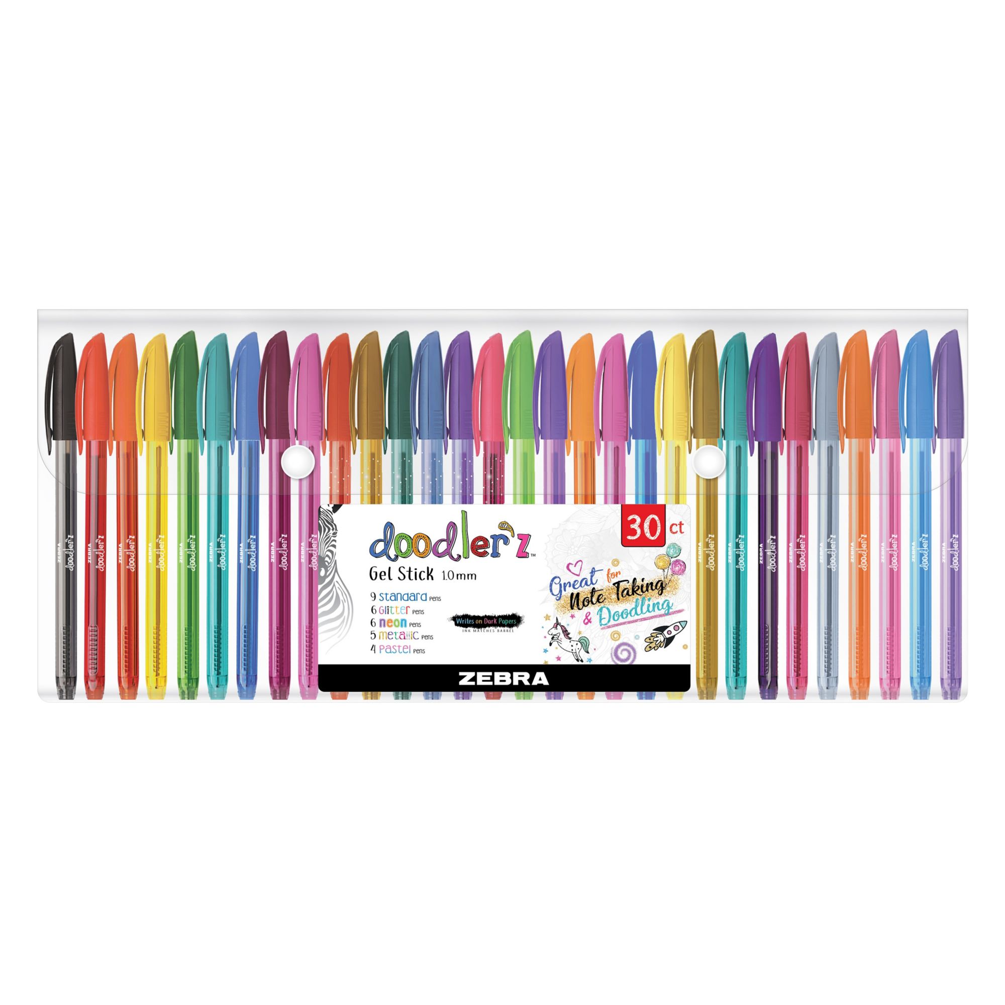 Zebra Doodlerz Stick Gel, 30 pk. - Assorted Colors